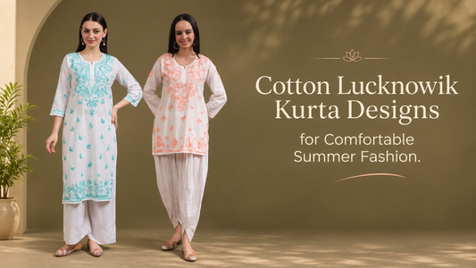 Cotton Lucknowik Kurta Designs for Comfortable Summer Fashion