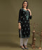 NEA Chikankari Black Rayon Kurti With Sea Green Embroidery