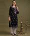 NEA Chikankari Black Rayon Kurti With Onion Pink Embroidery