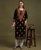 NEA Chikankari Black Rayon Kurti With Shaded Orange Embroidery