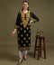 NEA Chikankari Black Rayon Kurti With Shaded Yellow Embroidery