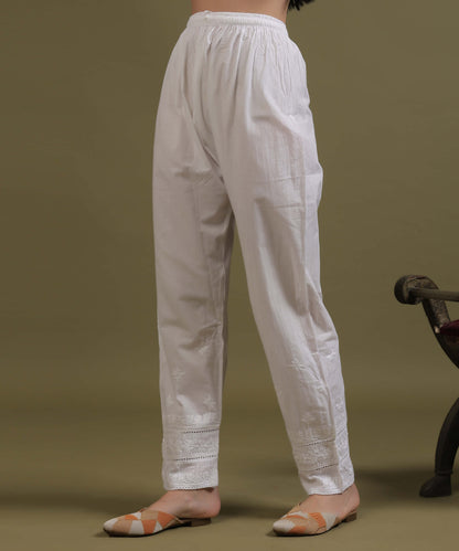 NEA Chikankari Straight Lacewaork Pant