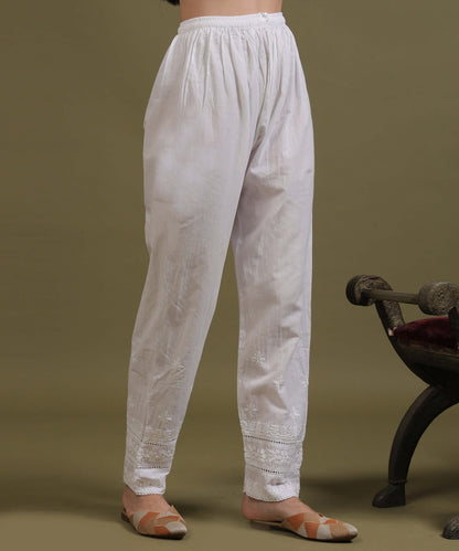 NEA Chikankari Straight Lacewaork Pant