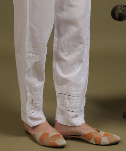 NEA Chikankari Straight Lacewaork Pant