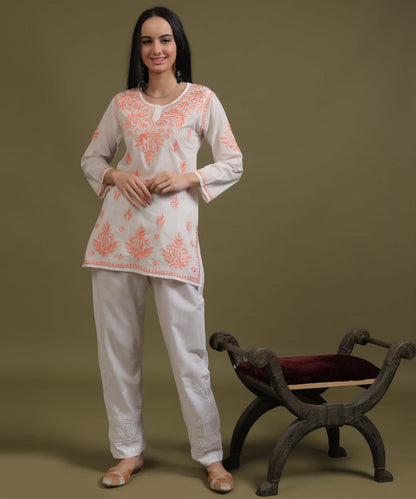 NEA Chikankari Straight Lacewaork Pant