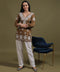 NEA Chikankari Brown Rayon Short Top With White Embroidery