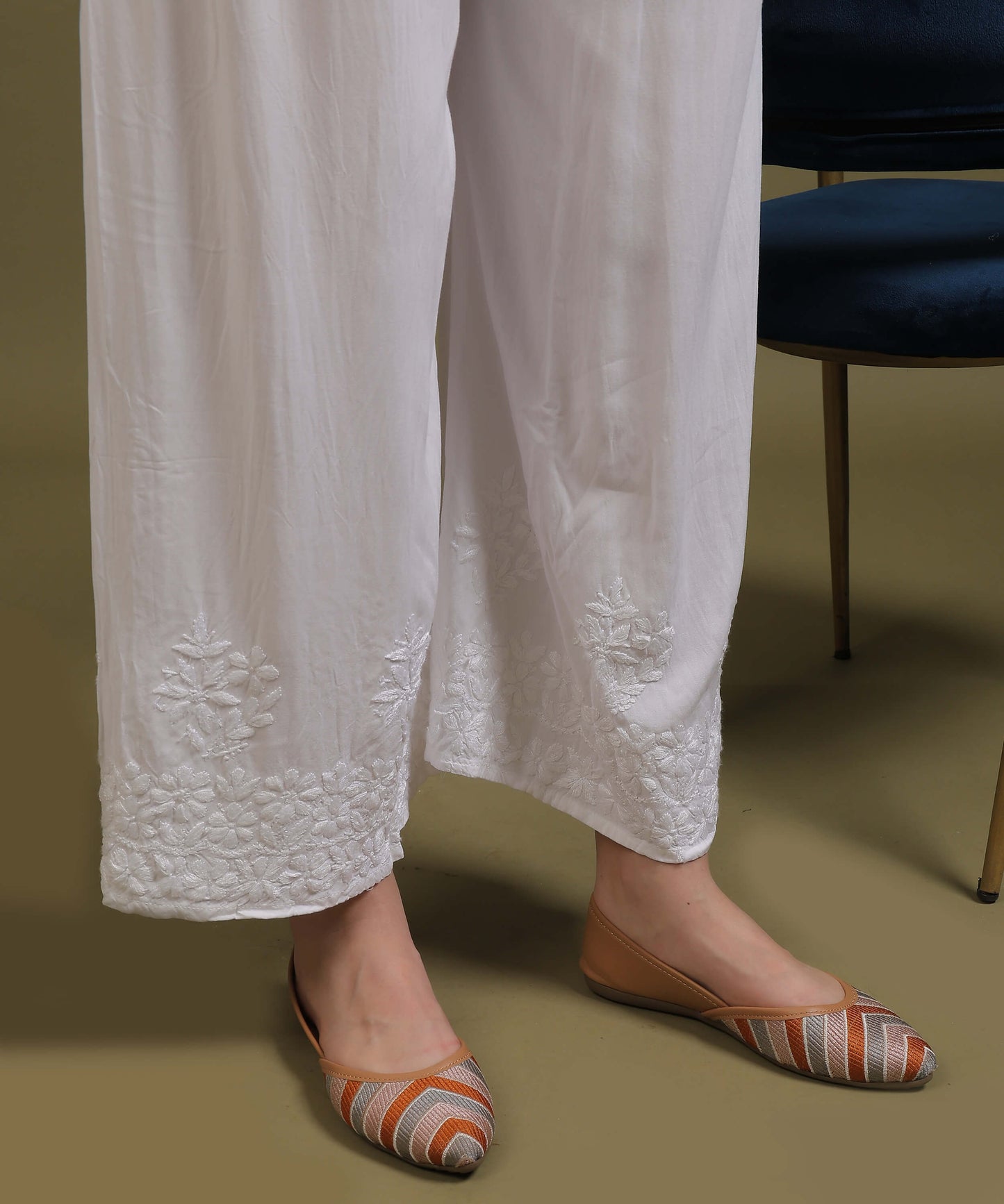 NEA Chikankari Straight Palazzo Plus Size