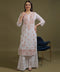 NEA Chikankari White Cotton Kurti With Shaded Light Brown Embroidery