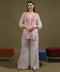 NEA Chikankari White Cotton Short Top With Shaded Pink Embroidery