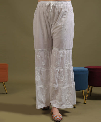 NEA Chikankari Cotton Three Layer Gharara