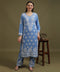 NEA Chikankari Handcrafted Rayon Palazzo Set - Blue