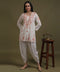 NEA Chikankari White Cotton Short Top With Peach Embroidery