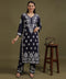 NEA Chikankari Handcrafted Rayon Palazzo Set - Navy Blue