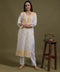 NEA Chikankari White Cotton Kurti With Shaded Yellow Embroidery