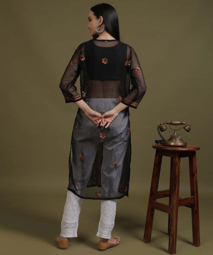 NEA Chikankari Multicolour Jaalwork Kurti