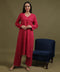 RUMI Rani Pink Rayon Full Jaal Work Palazzo Set